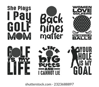 Golf T shirt Design Bundle, Vector Golf T shirt  design, Golfing shirt,  Golf typography T shirt design Collection