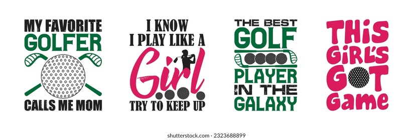 Paquete de diseño de camisetas de golf, diseño de camisetas de Vector Golf, camisa de golf, tipografía de golf, colección de diseño de camisetas