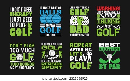 Golf T shirt Design Bundle, Vector Golf T shirt  design, Golfing shirt,  Golf typography T shirt design Collection