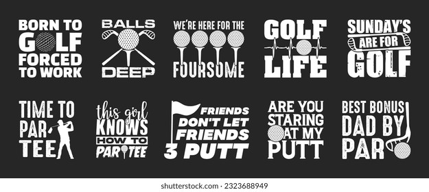 Golf T shirt Design Bundle, Vector Golf T shirt  design, Golfing shirt,  Golf typography T shirt design Collection