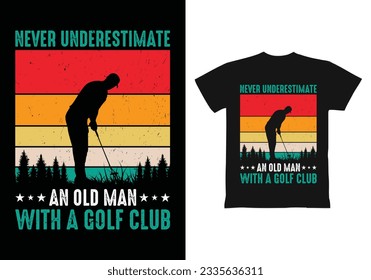 diseño de camisetas de golf, diseño de camisetas de golf Retro.