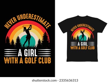 diseño de camisetas de golf, diseño de camisetas de golf Retro.