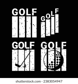 Golf t shirt design set. Sports Vector Illustration quote. EPS 10. 