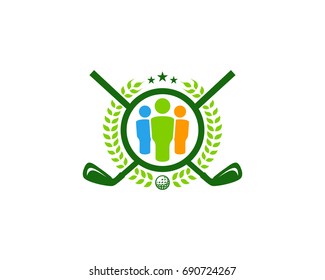 Golf Team Icon Logo Design Element