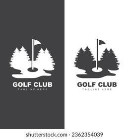 Golf Team Sport Logo Design Tournament Illustration Symbol Template