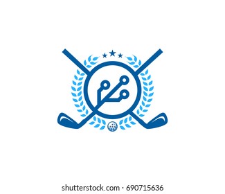 Golf Tech Icon Logo Design Element