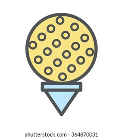 Golf Tee Bold Icon Illustration  