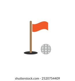 Ilustración aislada de la Plantilla del diseño del logotipo del icono de la camiseta del golf