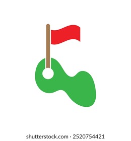 Golf tee icon logo design template isolated illustration