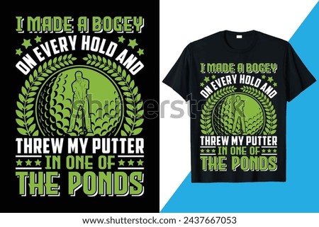 Golf Tee Shirt Design, Golf Typography Vector Art