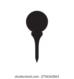 Golf tee for teeing off in silhouette vector flat illustration design.