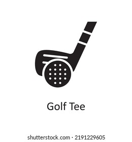 Golf Tee vector solid Icon Design illustration. Sports And Awards Symbol on White background EPS 10 File