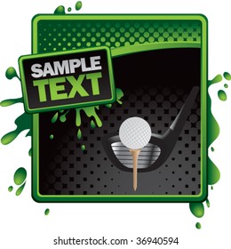 golf teeing off on classy modern style grunge template