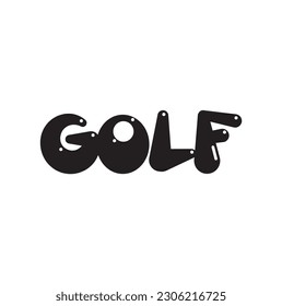 texto de golf sobre fondo blanco.