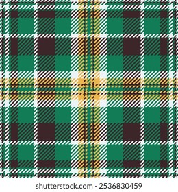 Golf textile background seamless, realistic check tartan texture. Hobby plaid vector fabric pattern in mint and dark colors palette.