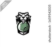 Golf tiger team logo design. Scalable and editable vector.