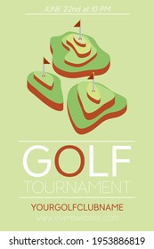 Golf tournament announcement poster mockup