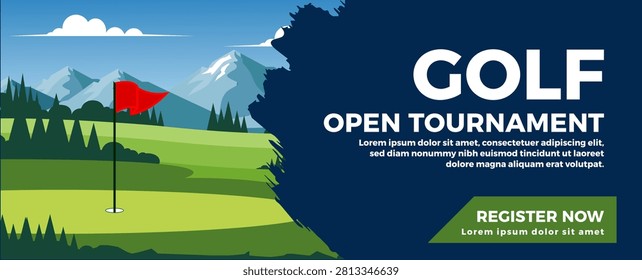 Golf Tournament banner vector illustration.