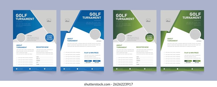 Golf Tournament Double Side Flyer Template – Clean and Professional Sports Event Poster Layout for Club Championship or Competition Promotion