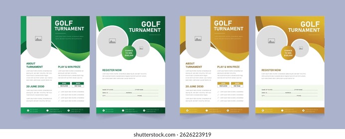 Golf Tournament Double Side Flyer Template – Clean and Professional Sports Event Poster Layout for Club Championship or Competition Promotion