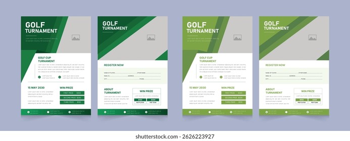 Golf Tournament Double Side Flyer Template – Clean and Professional Sports Event Poster Layout for Club Championship or Competition Promotion