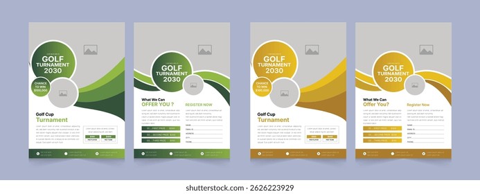 Golf Tournament Double Side Flyer Template – Clean and Professional Sports Event Poster Layout for Club Championship or Competition Promotion