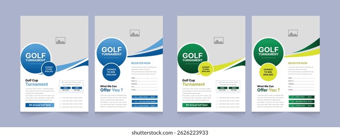 Golf Tournament Double Side Flyer Template – Clean and Professional Sports Event Poster Layout for Club Championship or Competition Promotion