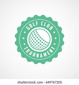 Golf Tournament Emblem Green Flat Icon On White Background