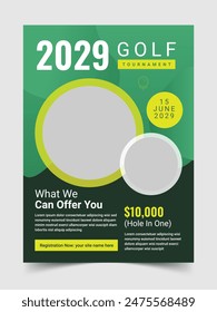 Golf Tournament Flyer, Annual Sports Event, Golf Leaflet