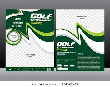 golf tournament flyer design brochure & magazine vector illustration 