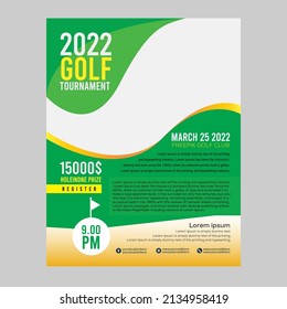 Golf tournament flyer in flat style Premium Vector