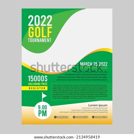 Golf tournament flyer in flat style Premium Vector