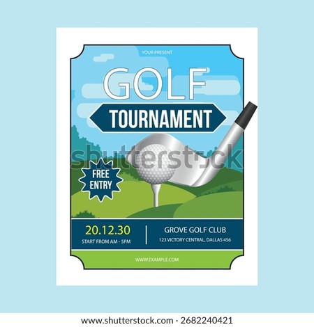 Golf tournament flyer poster template design