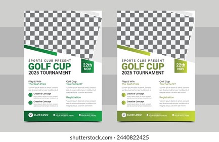 Golf tournament flyer template with Perfect for golf tournaments and events. vector illustration..eps
