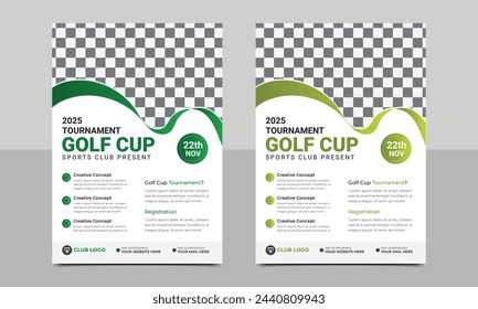 Golf tournament flyer template, Template golf tournament with sample text or golf club. vector illustration eps 10..eps
