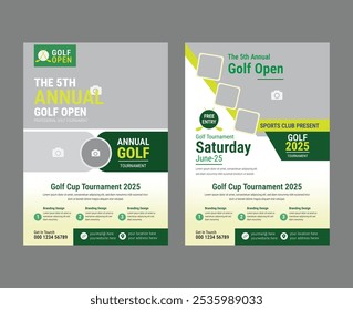 Golf tournament flyer template. golf tournament Sample text or golf club, Design of flyers, brochures, and leaflets for golf event championships,