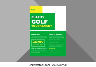 golf tournament flyer template. golf sports game time poster leaflet design.
a4 template, brochure design, cover, flyer, poster, print-ready
