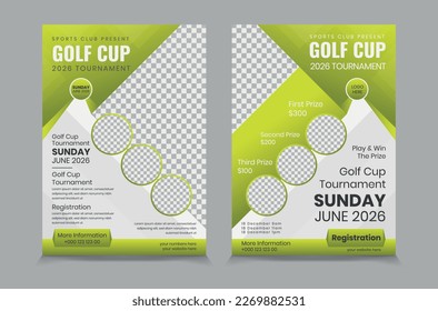Golf tournament flyer template, vector illustration eps 10
Gold tournament double side or page flyer template