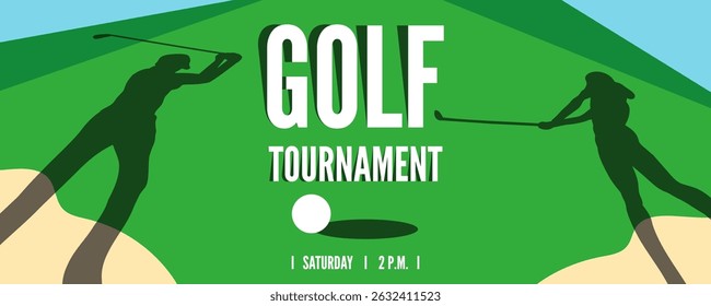 golf tournament horizontal banner design vector illustration