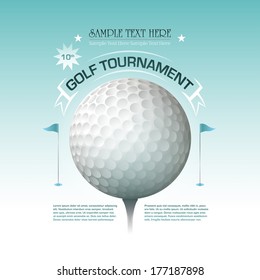 Golf tournament invitation banner background Vector illustration