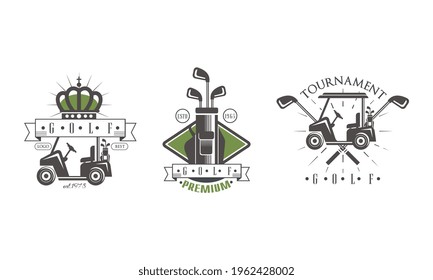 Golf Tournament Logo Set, Golf Club, Sport Championship Badges Vector Illustration