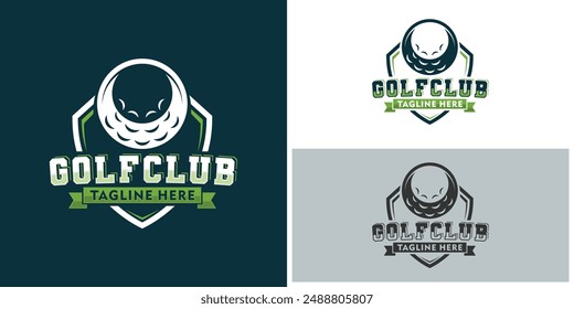 Ilustración del diseño de la Plantilla del logotipo del torneo de golf para el club de golf