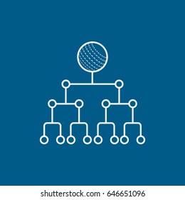 Golf Tournament Net Line Icon On Blue Background