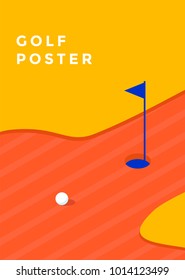 Golf tournament poster design template. Vector sport flyer