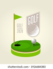 Golf tournament poster design template - golf club flyer