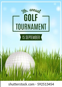 Golf Tournament Poster Template. Flyer Design. Vector Illustration