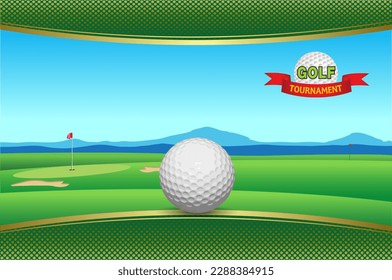 Golf tournament poster vector illustration.