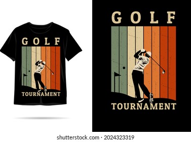 Golf tournament silhouette tshirt design