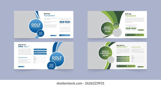 Golf Tournament Social Media Cover Banner – Clean and Modern Sports Event Layout for Club Championship or Promotional.