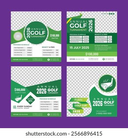 Golf tournament social media template , annual sport event, golf tournament social media post banner template, golf championship league sport event